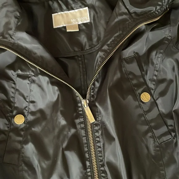 Michael Kors Rain Jacket Mid-length Black Small - Picture 4 of 6